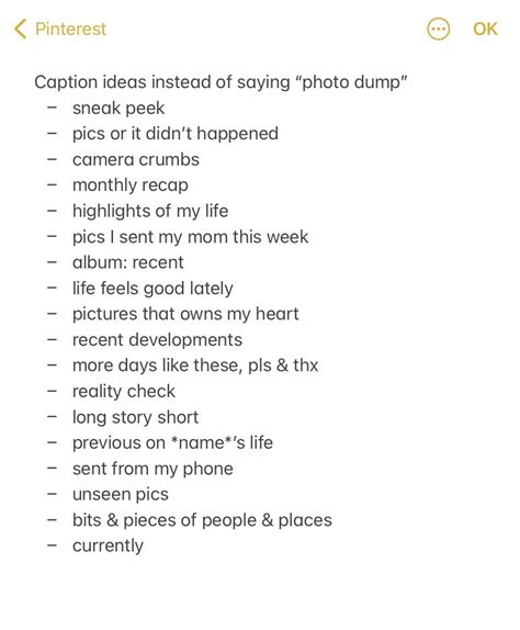 cute photo dump captions|More.